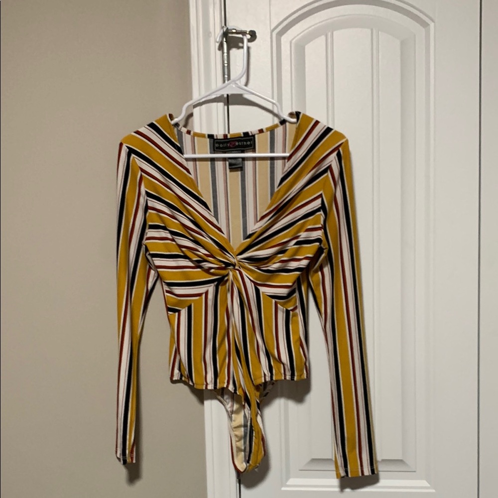 Fashion Nova Multicolor Striped Bodysuit